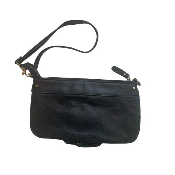 Steve Madden Black Rose Bag Animal Print Lining Wristlet Animal Print Boho - Picture 3 of 8